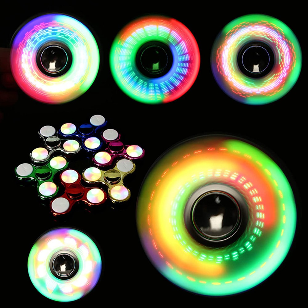 Creative LED Light Fidget Spinner Glow In The Dark Stress Relief Toy For Adults Kids 2