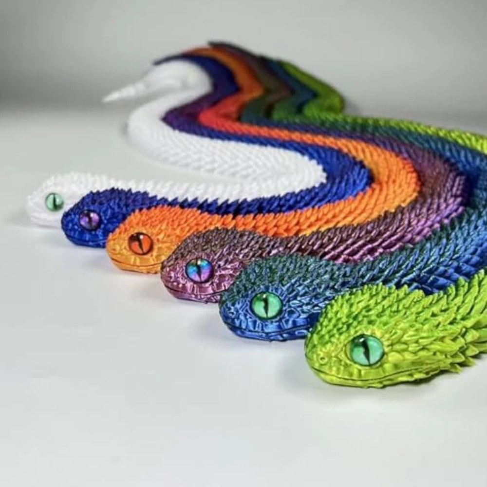 Movable Snake Fidget Toy Stress Relief Office Desk Ornament Simulation Snake Figurine Gift For A 4