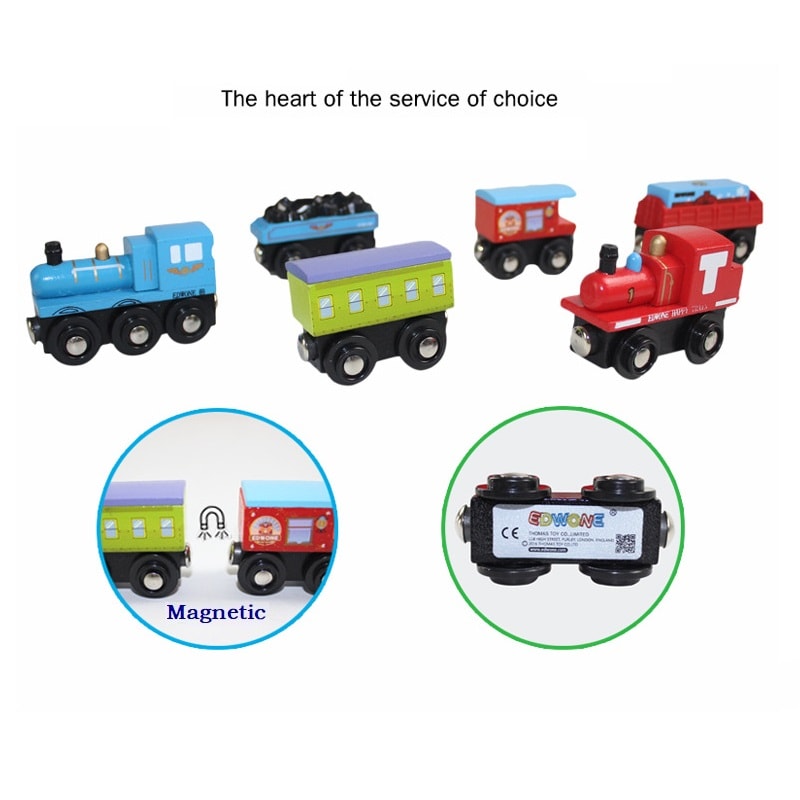 Wooden Magnetic Train Toy Set For Kids Locomotive Railway Track Vehicles Perfect Birthday Gift 1