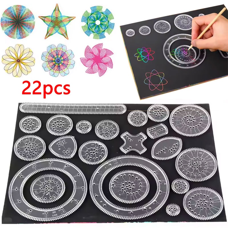 Creative Gears Geometry Spirograph Drawing Stencils Set Kids Educational Art Crafts With Variety O 1