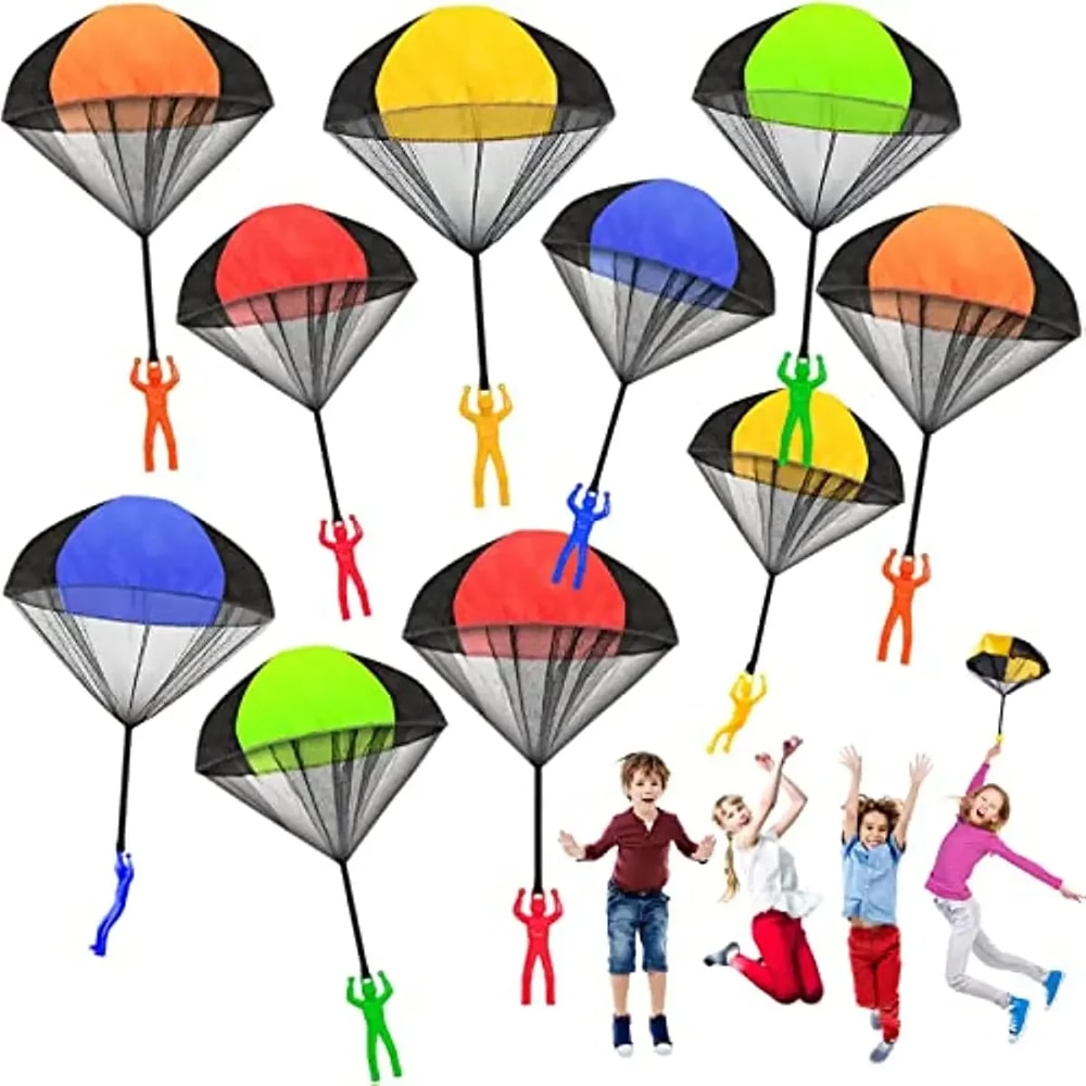 Funny Outdoor Kids Parachute Toy With Mini Soldier Figurines For Fun Flying Games 0