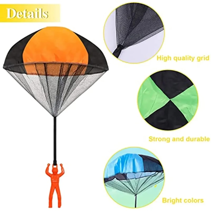 Funny Outdoor Kids Parachute Toy With Mini Soldier Figurines For Fun Flying Games 3