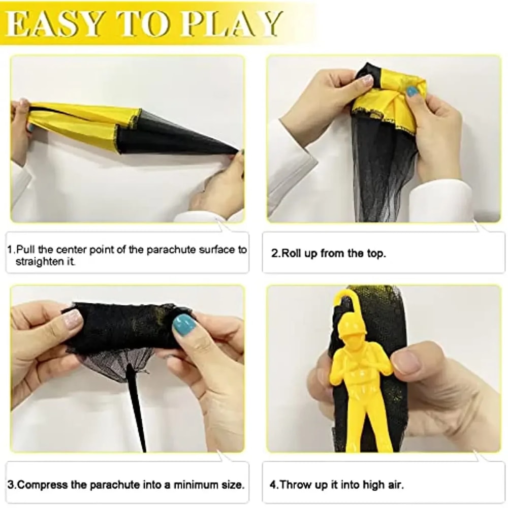 Funny Outdoor Kids Parachute Toy With Mini Soldier Figurines For Fun Flying Games 4