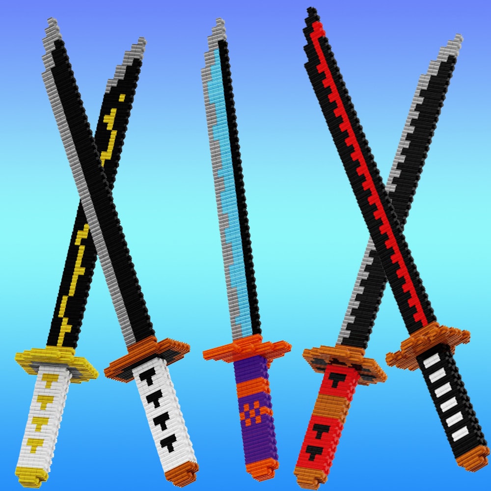 Samurai Sword Building Blocks Kit Build Your Own Ninja Blade Katana Or Butterfly Nichirin Knife Wi 0