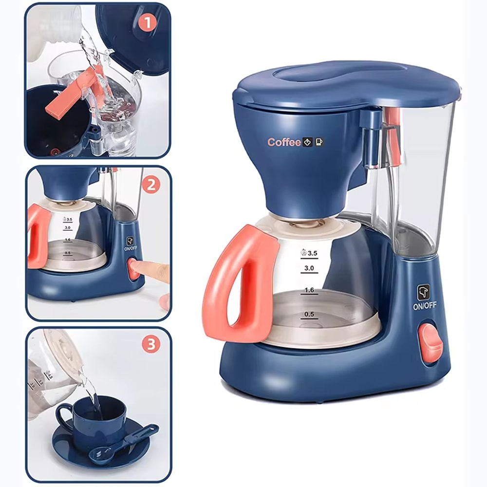 Mini Kitchen Appliance Play Set For Kids Coffee Maker Blender Mixer And Toaster For Boys And Girls 2