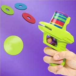 mini carrot flying disc launcher toy gun - eva battle outdoor soft bullet gun for kids