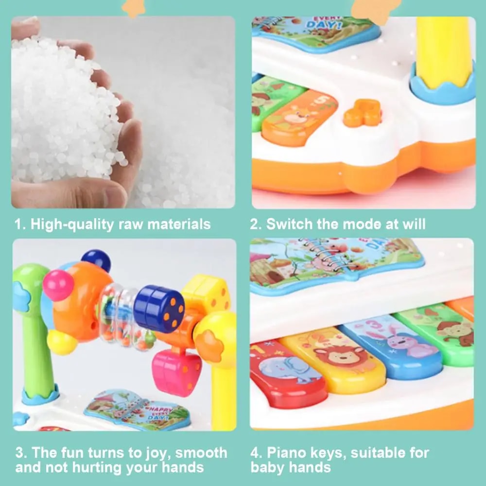 Rotating Baby Piano Toy with Light & Sound – Musical Early Education Keyboard for Toddlers