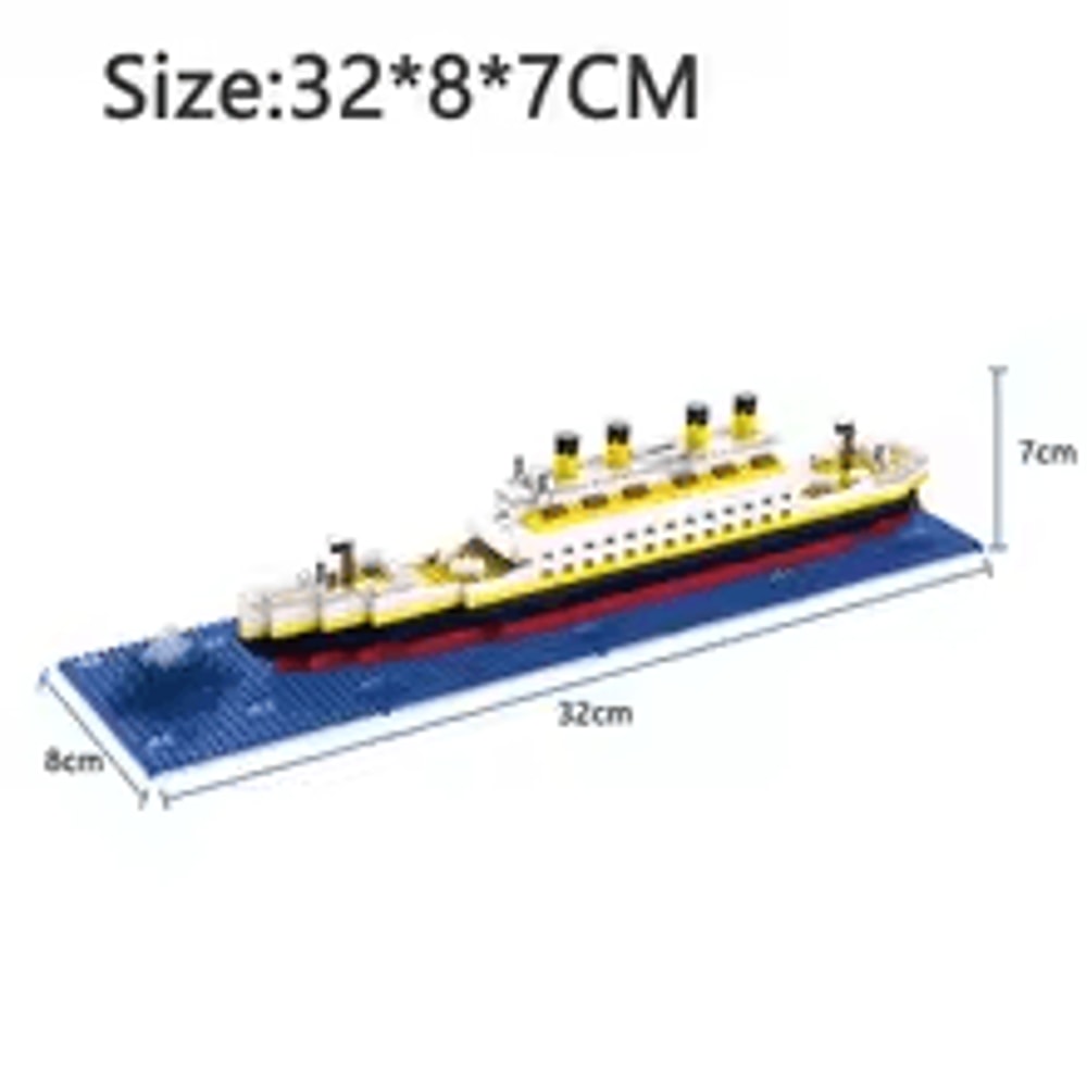 Titanic Ship Model Building Blocks For Kids DIY Plastic Assembly Toy With Lamp Educational Titani 5