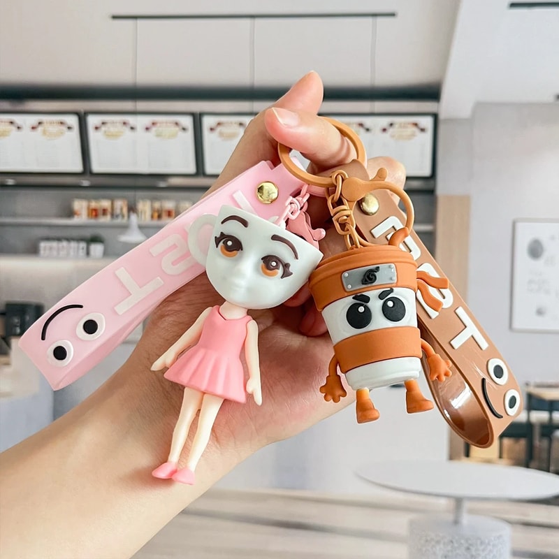 Creative Italian Brainrot Keychain Doll Fun Ballerina Cappuccino Keyring Gift 0