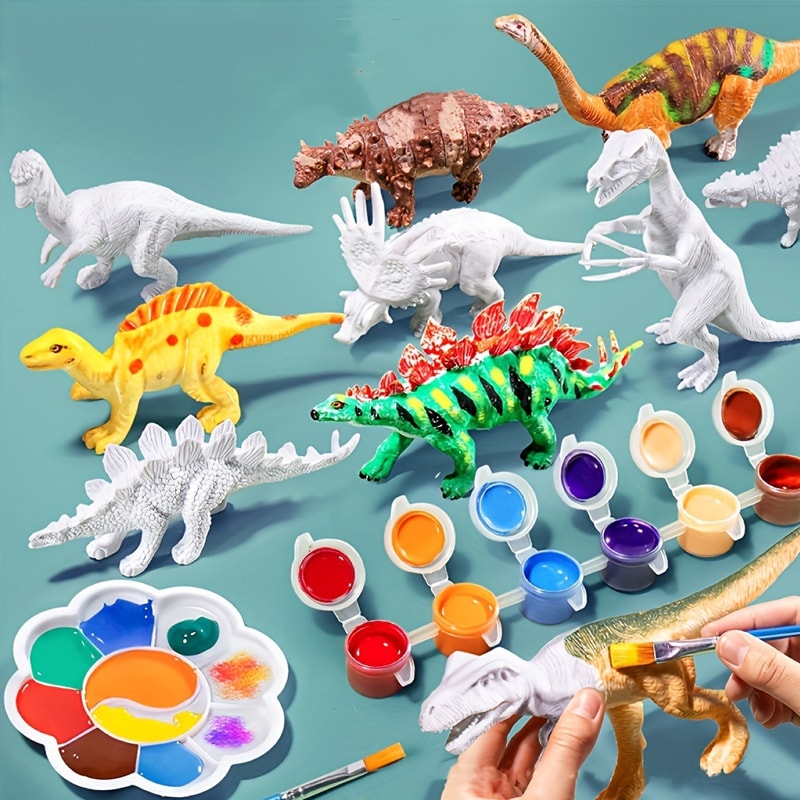 DIY Dinosaur Painting Kit Colorful Graffiti Educational Model For Children 0