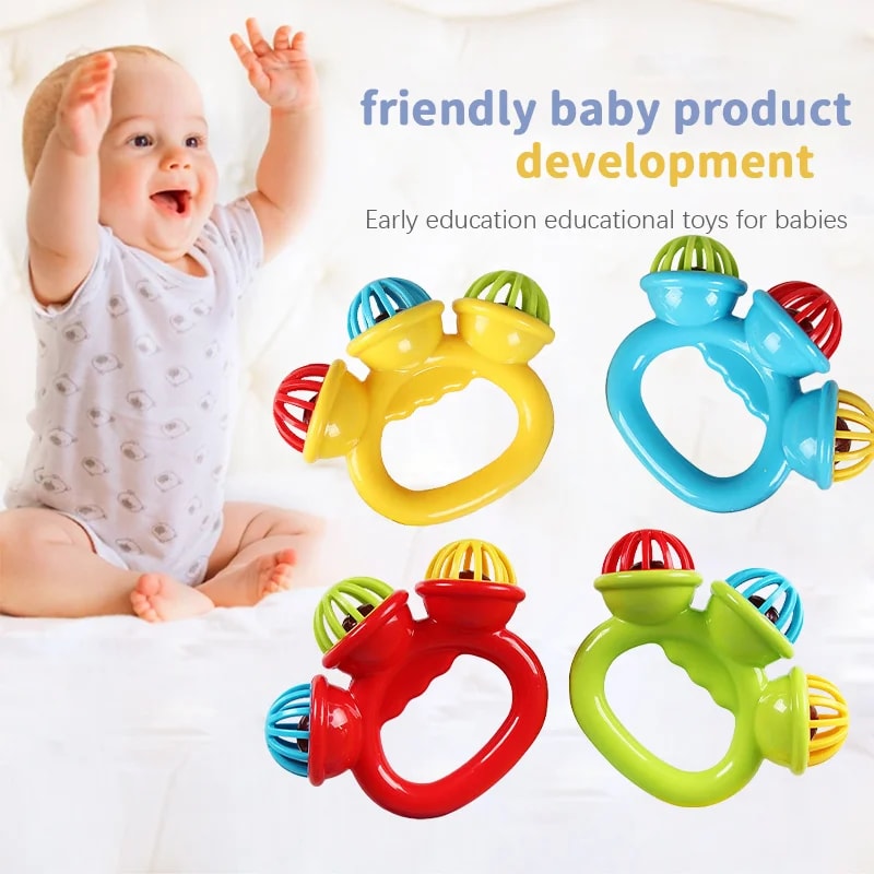 Newborn Hand Rattle Ball Baby Toy Safe Sensory Grasping Bell For Infants 1