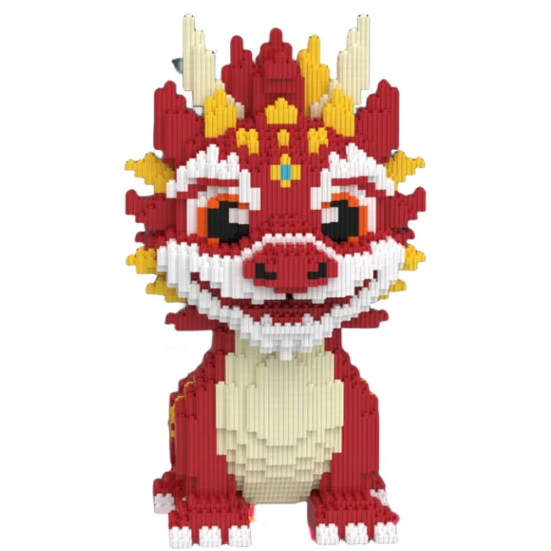 Mini Cartoon Dragon Building Blocks With Light DIY Kids Toy For Christmas Birthday Gifts 3