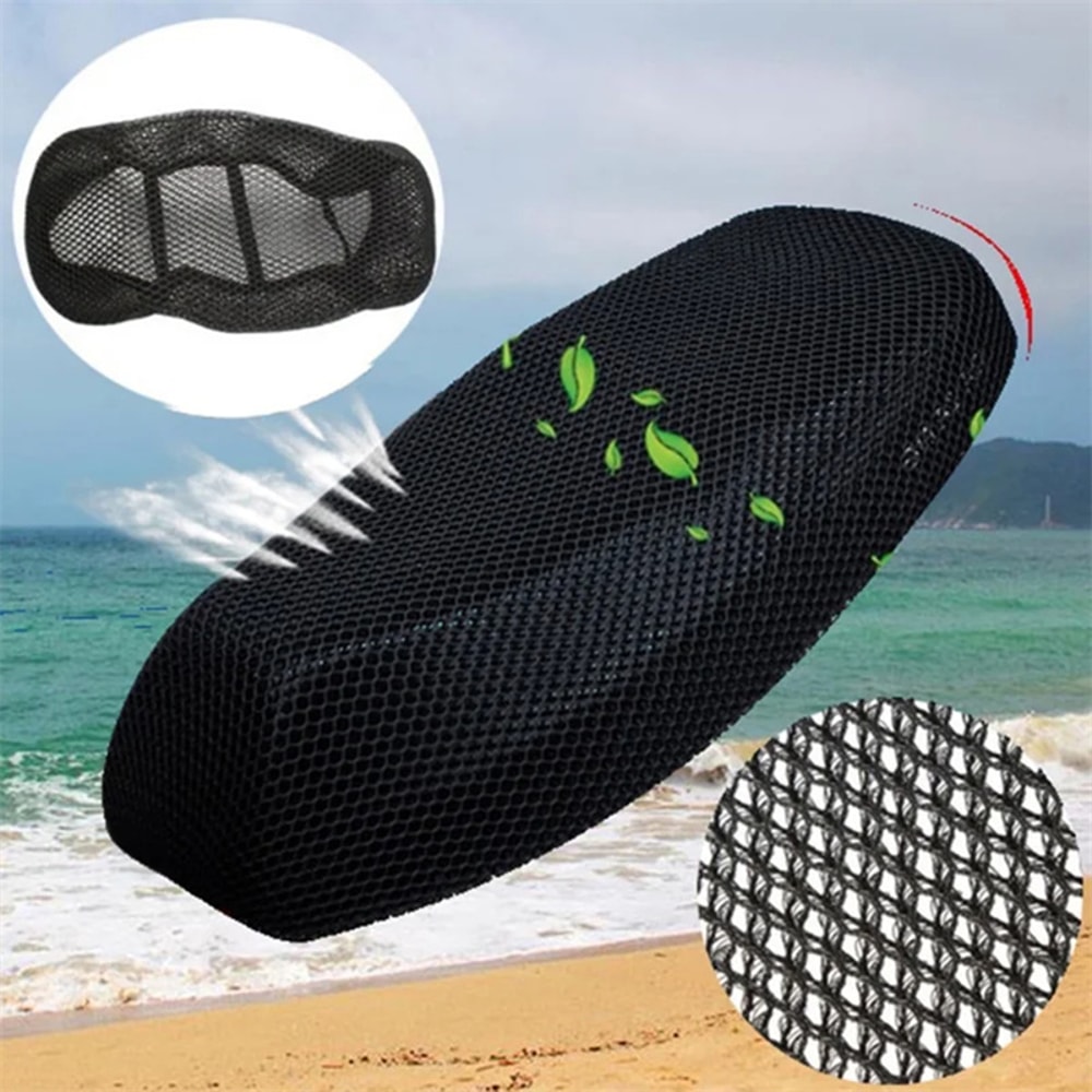 Motorcycle Breathable Mesh Seat Cover Heat Insulation AntiSlip Shock Absorption Pad For Comfort A 0