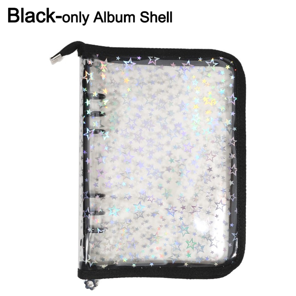 Laser Star Zipper Binder Collect Book Transparent Kpop Idol Photo Album DIY Journal Stationery Org 7