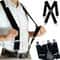 Heavy Duty Mens Suspenders Adjustable Elastic XBack Braces With Strong Clips 0