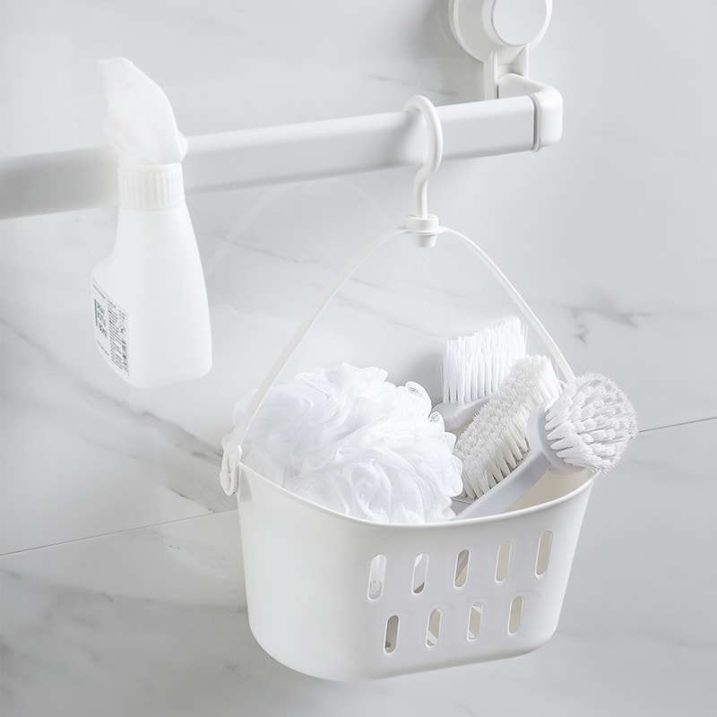 Hanging Bathroom Drain Basket With Rack Shower Sink Organizer For Kitchen Sundries 1