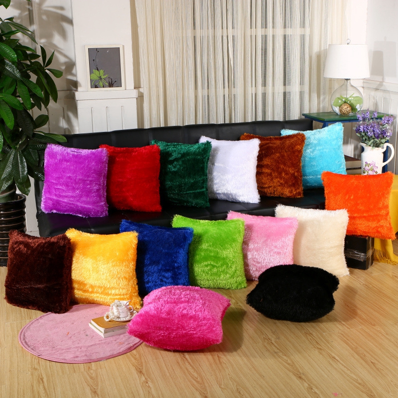 Soft Plush Velvet Cushion Cover Luxurious Fluffy Sofa Pillow Case For Cozy Home Decor 0