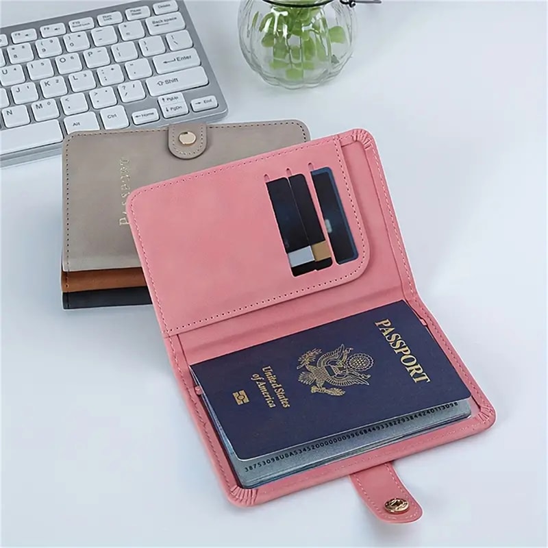 Travel Passport Cover For Men And Women PU Leather Wallet With Card Slots 1