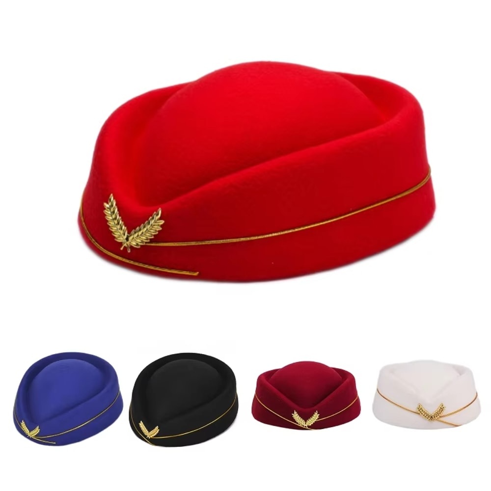 Air Hostess Beret Hat For Women Formal Uniform Accessory For Parties Costumes 0
