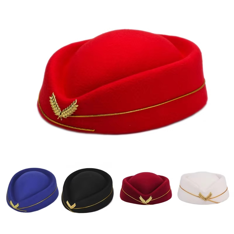 Air Hostess Beret Hat For Women Formal Uniform Accessory For Parties Costumes 0