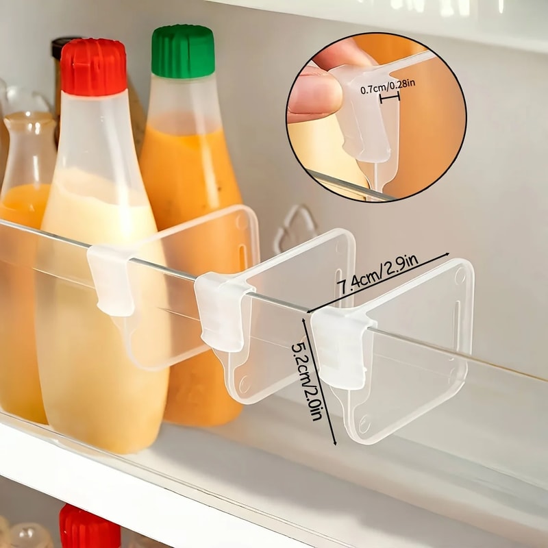 Adjustable Clear Refrigerator Organizer Dividers SpaceSaving Fridge Storage For Kitchen Cabinets 5