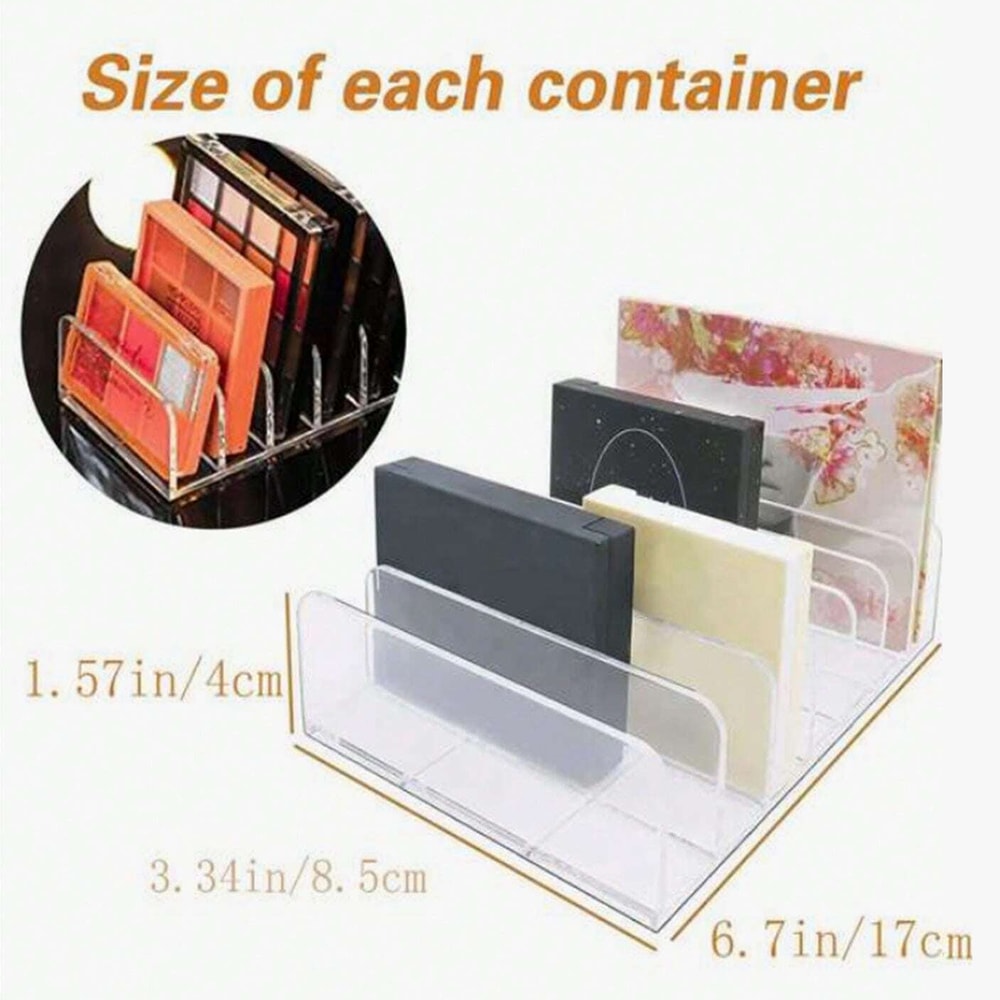 Compartment Transparent Makeup Organizer For Eyeshadow Palettes And Cosmetics Storage Box For Vanit 5