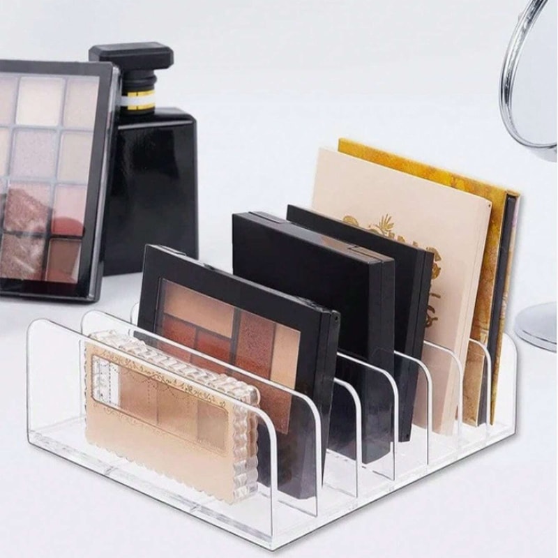 Compartment Transparent Makeup Organizer For Eyeshadow Palettes And Cosmetics Storage Box For Vanit 4