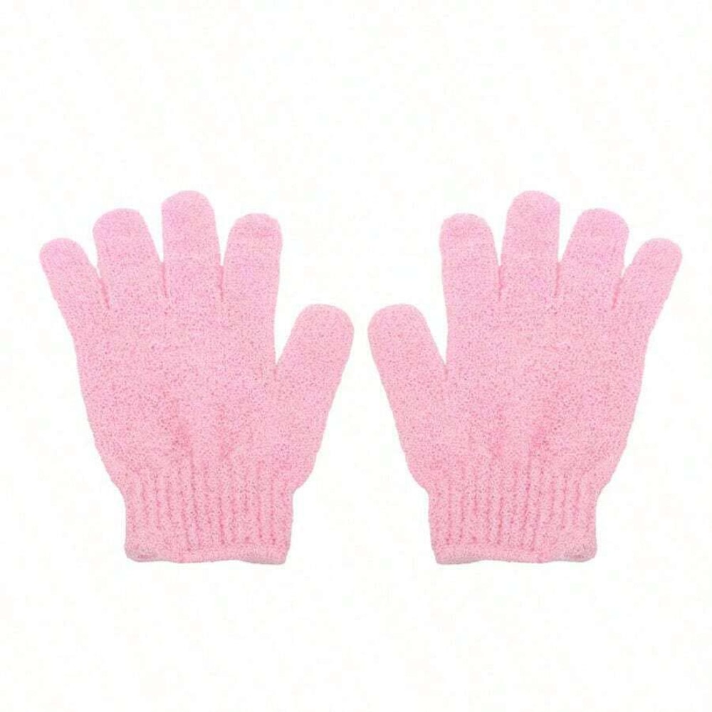 Reversible Exfoliating Shower Gloves DualSided Body Scrub Gloves For Cleansing Back Scrubbing 3