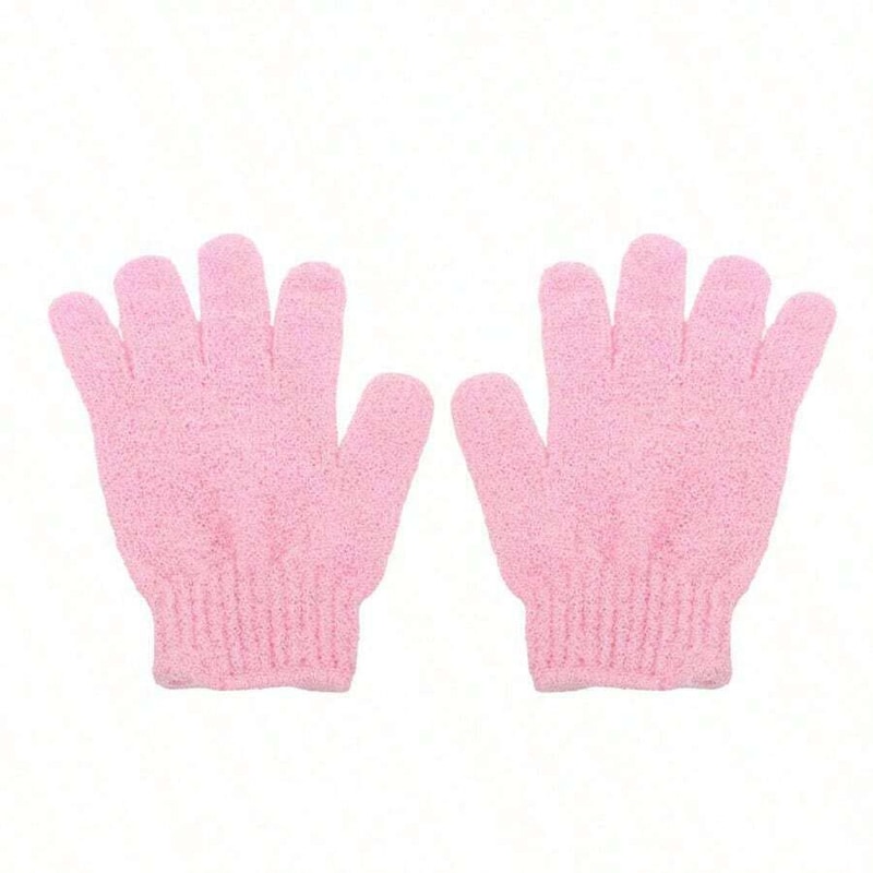 Reversible Exfoliating Shower Gloves DualSided Body Scrub Gloves For Cleansing Back Scrubbing 3