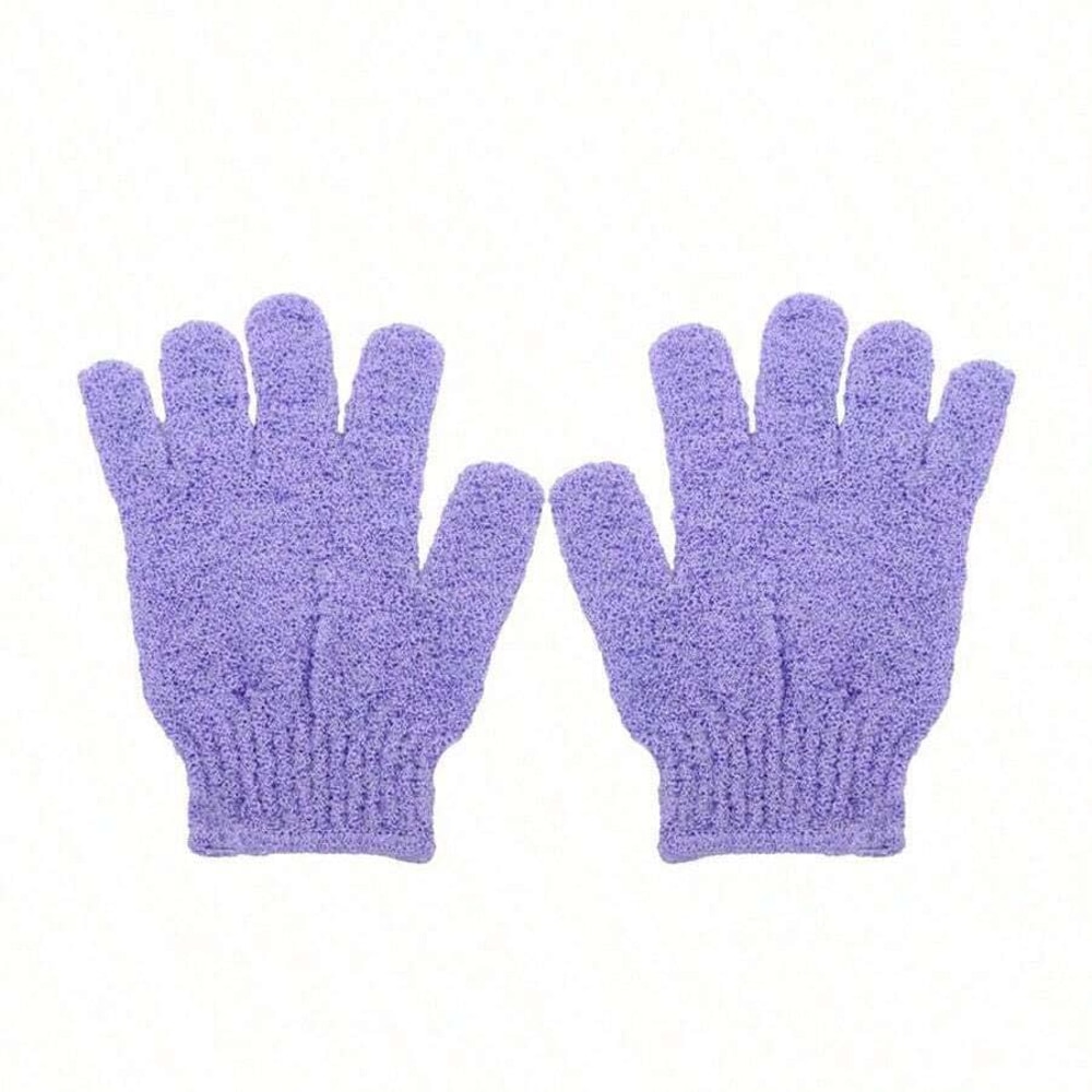 Reversible Exfoliating Shower Gloves DualSided Body Scrub Gloves For Cleansing Back Scrubbing 4