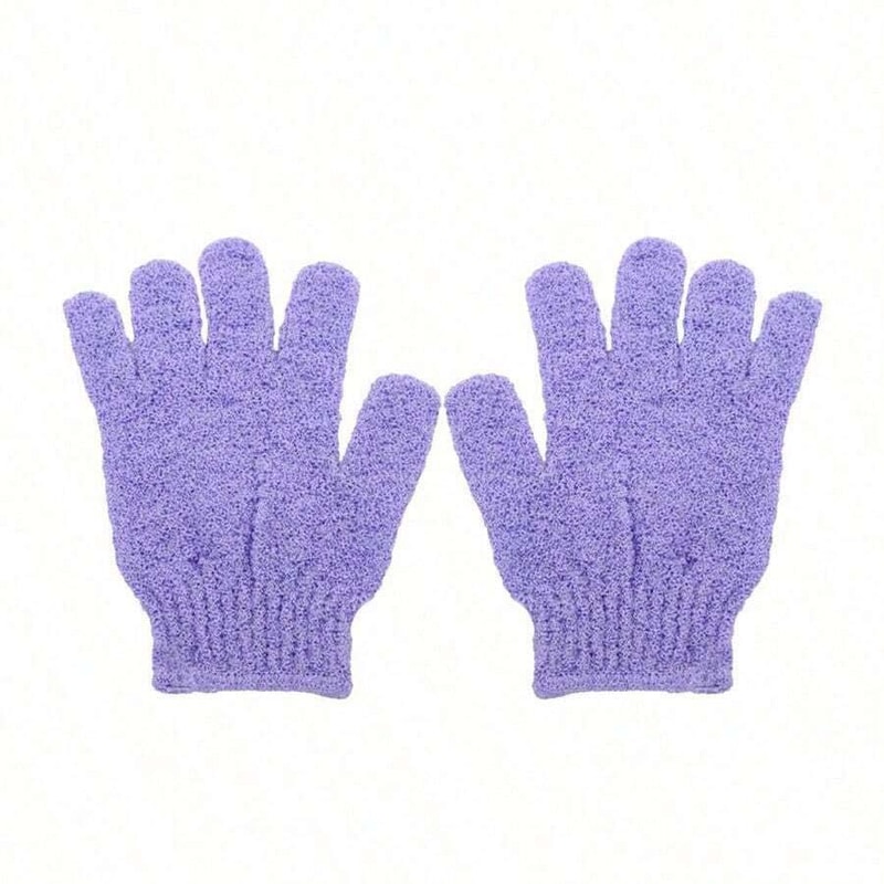 Reversible Exfoliating Shower Gloves DualSided Body Scrub Gloves For Cleansing Back Scrubbing 4