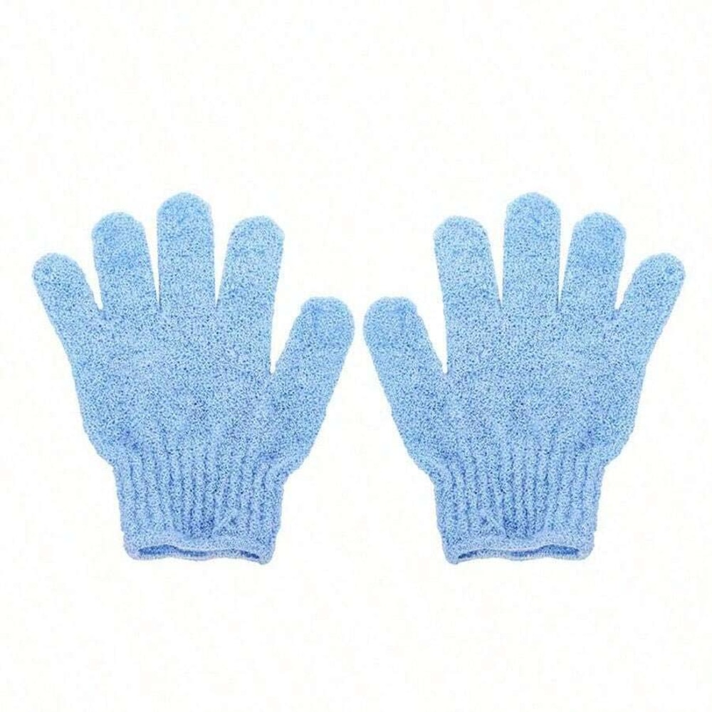 Reversible Exfoliating Shower Gloves DualSided Body Scrub Gloves For Cleansing Back Scrubbing 5