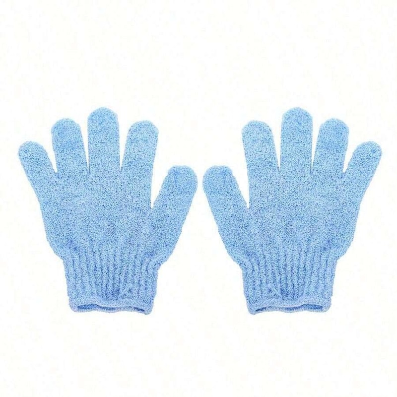 Reversible Exfoliating Shower Gloves DualSided Body Scrub Gloves For Cleansing Back Scrubbing 5