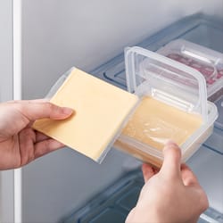 plastic refrigerator cheese storage box - cheese & butter block container with lid