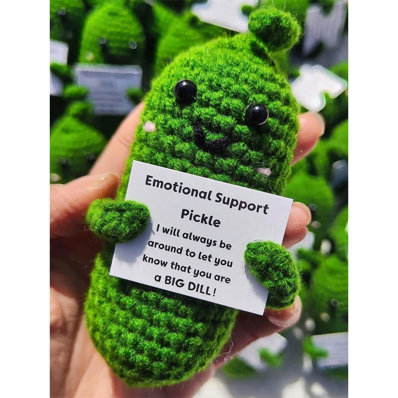 Cute Handmade Plush Cucumber Doll With Positive Message Perfect Valentines Day Gift For Kids Coup 0