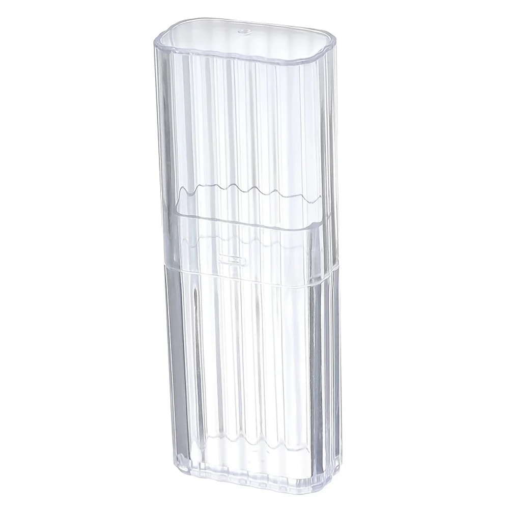 Portable Transparent Storage Box Practical Case For Toothpicks Cotton Swabs For Travel Or Busines 2