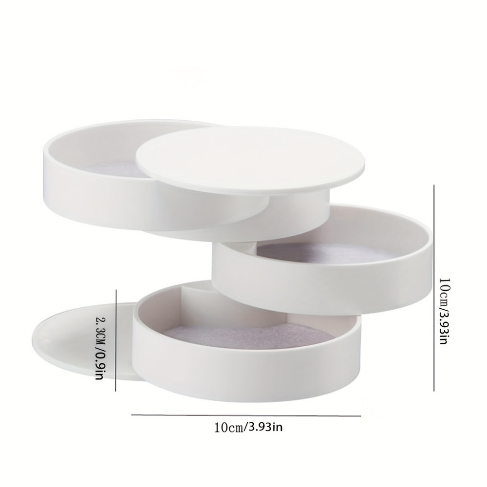 Rotating Multilayer Desktop Storage Box Dustproof Makeup Jewelry Organizer With Lid 5
