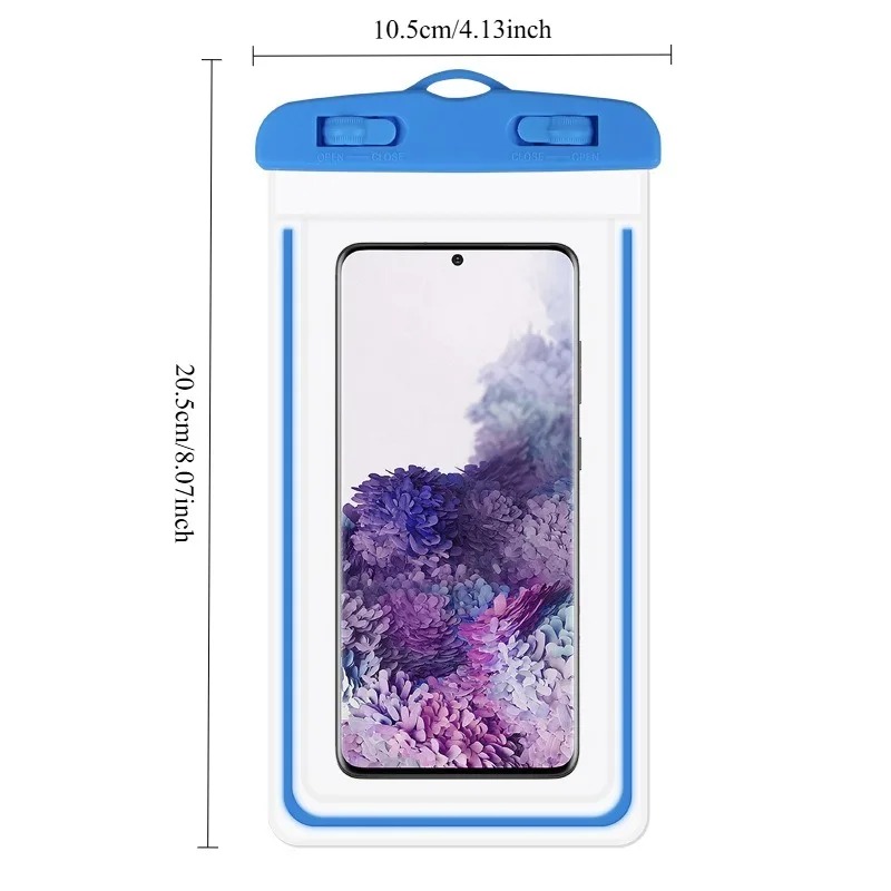 Waterproof Phone Pouch For Swimming Diving Luminous Touchscreen Dry Bag With Seal Lock 5