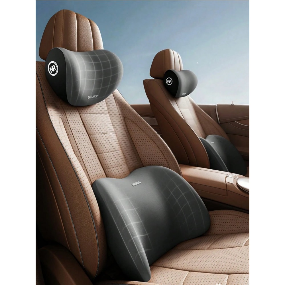 Memory Foam Car Headrest Lumbar Support Cushion Comfortable Backrest For Improved Posture 2