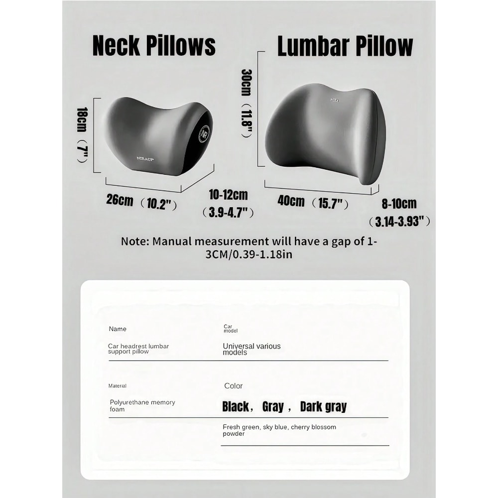 Memory Foam Car Headrest Lumbar Support Cushion Comfortable Backrest For Improved Posture 4