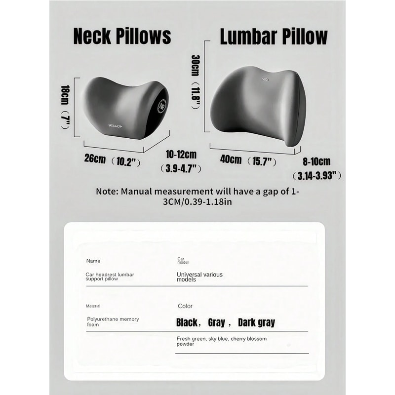 Memory Foam Car Headrest Lumbar Support Cushion Comfortable Backrest For Improved Posture 4