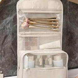 portable travel toiletry bag – wall hanging makeup & cosmetic storage organizer for shower room accessories