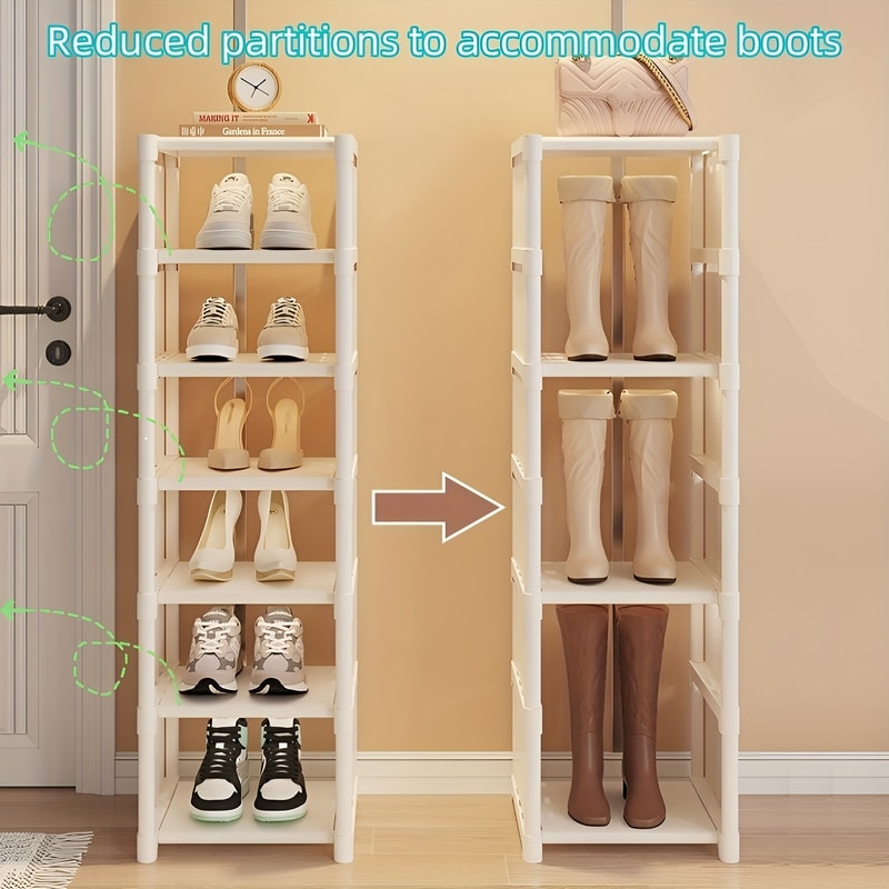 SpaceSaving Metal Frame Shoe Rack With MultiTier Fabric Shelves Easy Assembly For Sneakers Sandals 2