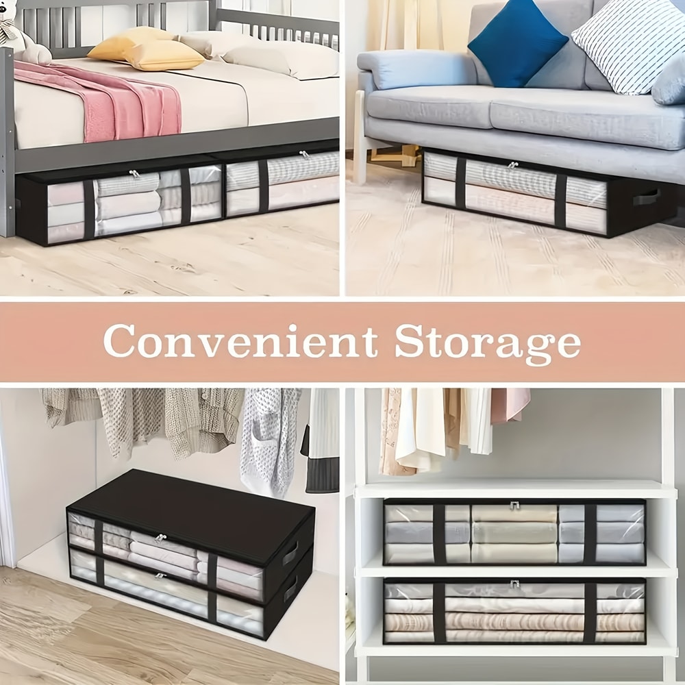 Premium Under Bed Storage Bag For Bedding And Clothes With Clear Window And Durable Handles 3