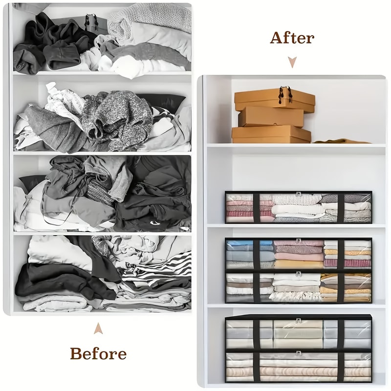 Premium Under Bed Storage Bag For Bedding And Clothes With Clear Window And Durable Handles 4