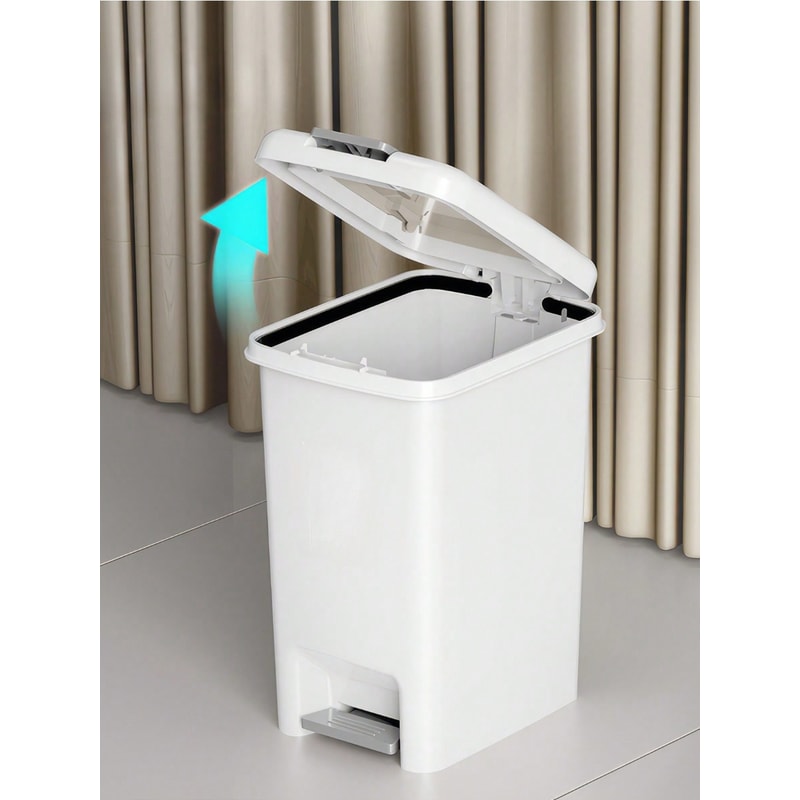Modern Slim Foot Pedal Trash Can With Lid For Bathroom Kitchen And Office 2