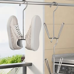 stainless steel hanging shoe rack organizer – space-saving bathroom and entryway storage solution
