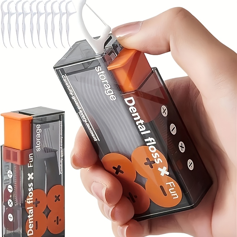 Portable Floss Dispenser With Automatic Ejectable Organiser Disposable Flossing Sticks For Easy Or 0