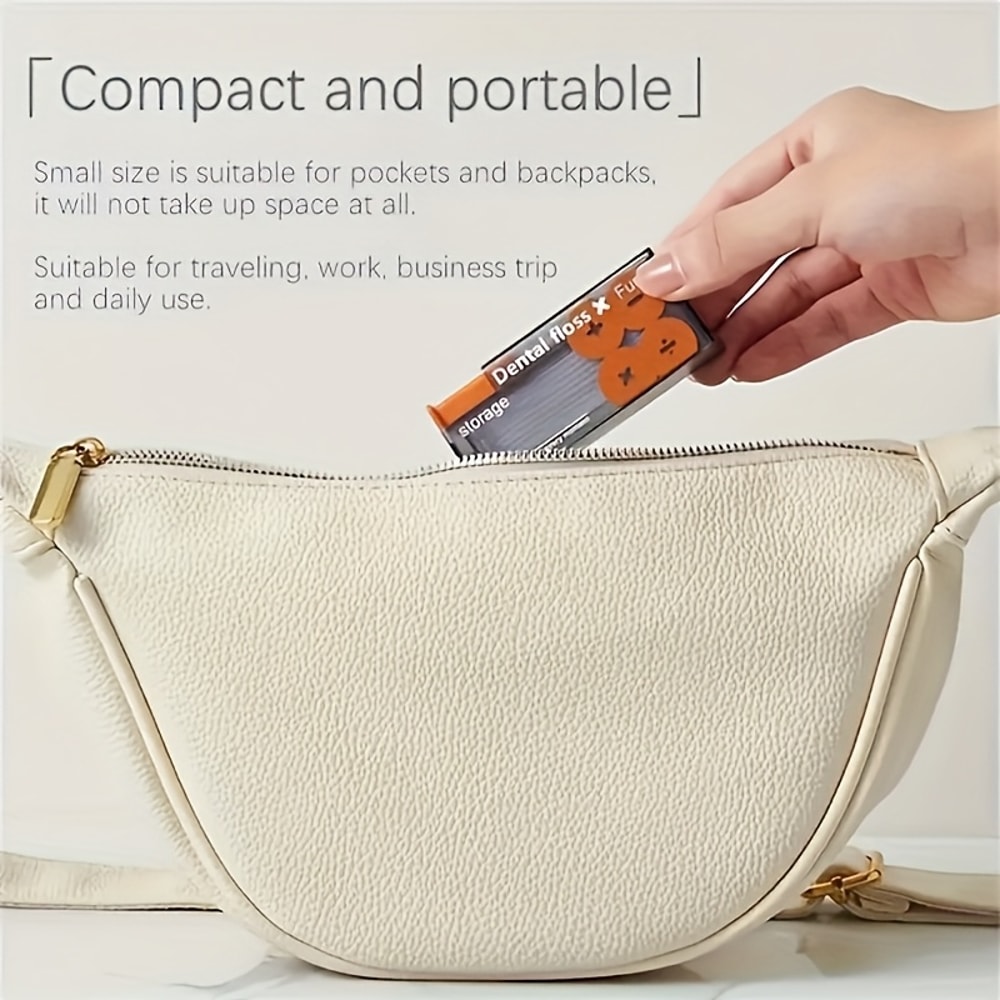 Portable Floss Dispenser With Automatic Ejectable Organiser Disposable Flossing Sticks For Easy Or 3