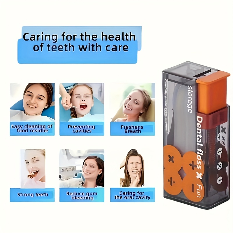 Portable Floss Dispenser With Automatic Ejectable Organiser Disposable Flossing Sticks For Easy Or 4